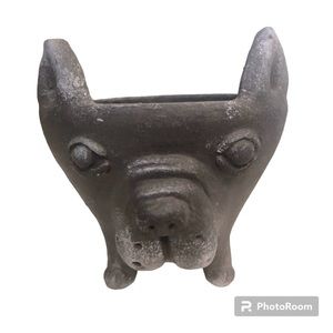 French bulldog clay bowl.